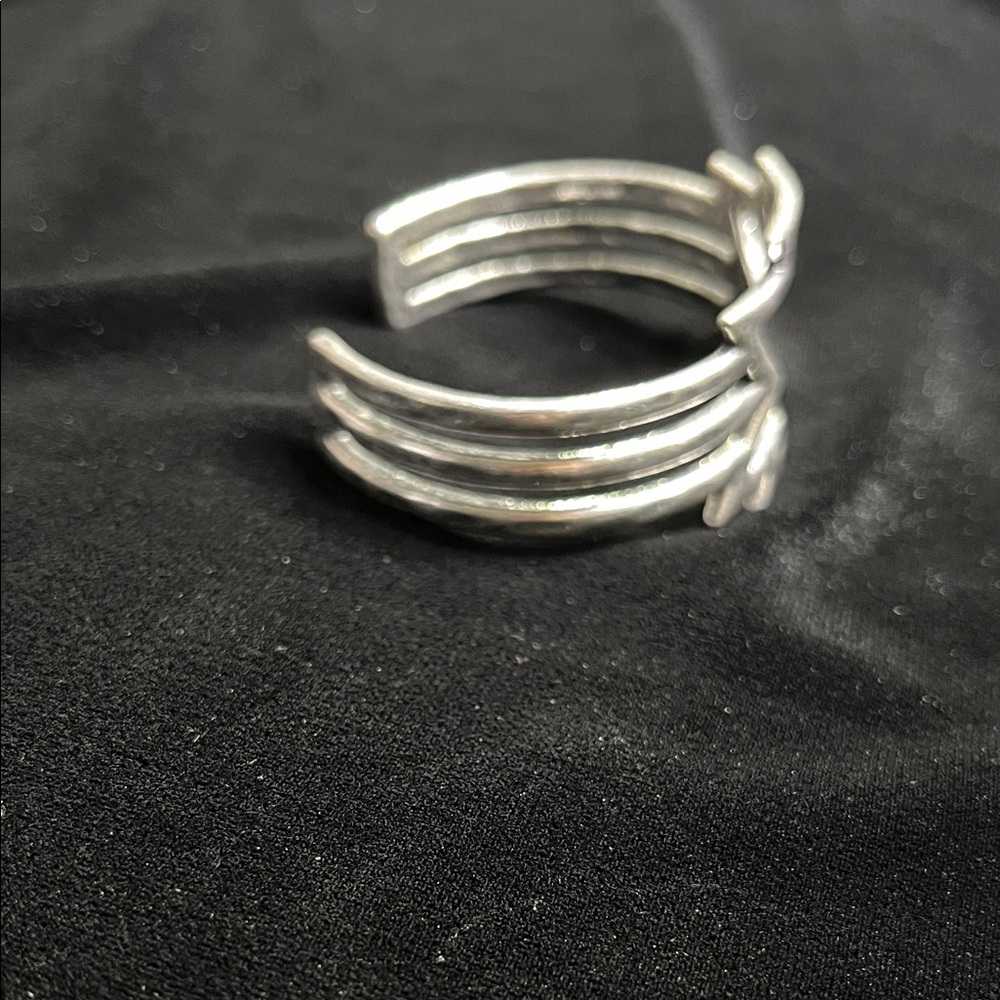 1521 Lucky Brand Arizona Silver Zigzag Cuff Bracelet - Picture 4 of 6